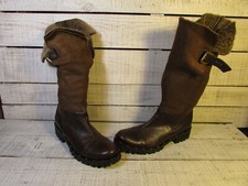 bottes fourrées fru.it cuir et peau marron  37,5