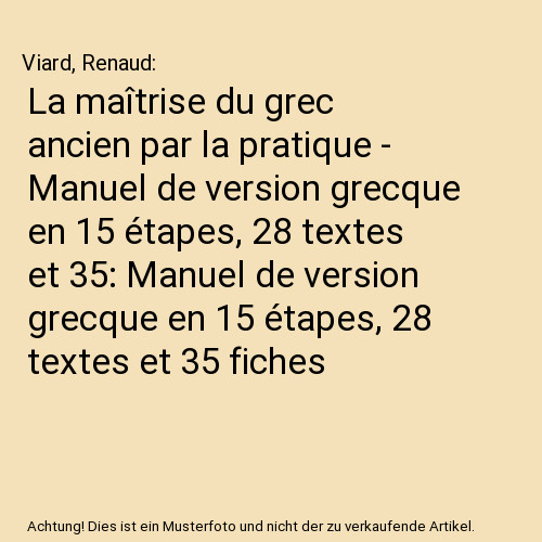 Maîtrise grec ancien - du,