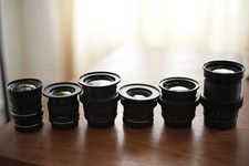 Vintage AEG Contax Carl Zeiss Cine lens set EF mount 18/25/35/50/85/135