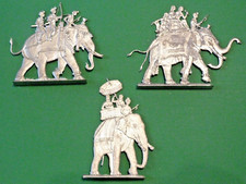 Plats d'étain - Zinnfiguren  : WH et RE - 3 éléphants des Indes - Chasse