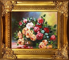Rose peinture l huile - -,