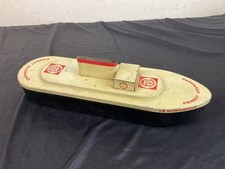 PIERROT GOURMAND BOITE BATEAU LE NORMANDIE  Ancienne Publicitaire Tôle Litho