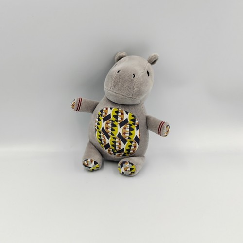 Doudou hippopotame gris bleu