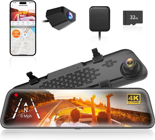 Rétroviseur dash cam - 4k,
