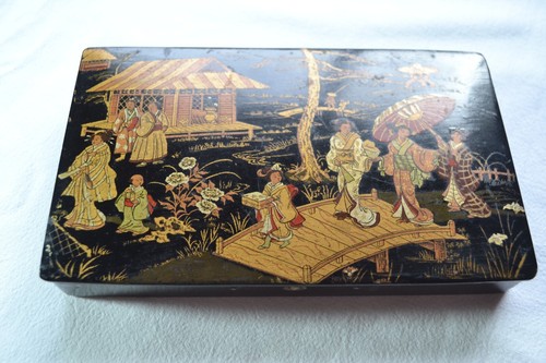 Boite timbres decor chinois - boite,