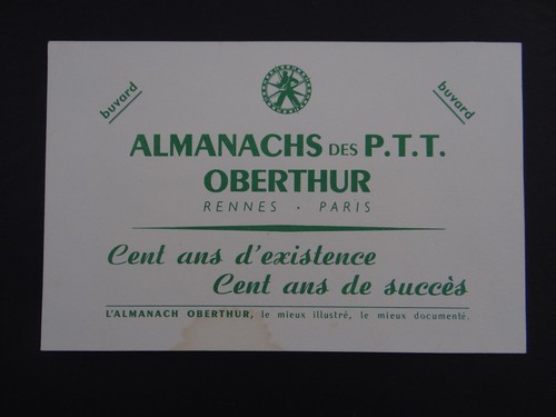 Buvard almanach des - buvard, ptt