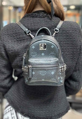 Mcm coated canvas charcoal - canvas,