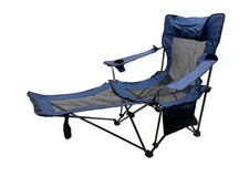 Chaise de camping Happybuy - pliable avec repose-pieds, gris