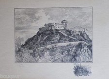 Albert ROBIDA : Château de LOURDES Grande Lithographie originale Signée 32/125 
