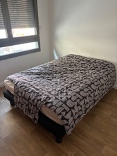 lit avec matelas et sommier Noir 140x190 cm conforma
