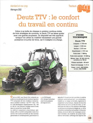 Fiche tracteur agricole - fiche,