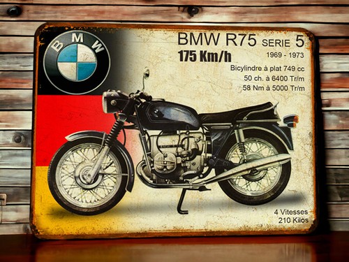 Plaque métal bmw r75 - plaque,