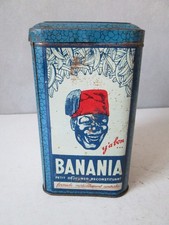 ancienne boite Banania bleu pâtes