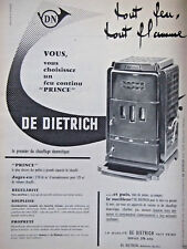 PUBLICITÉ DE PRESSE 1960 POËLE DE DIETRICH FEU CONTINU PRINCE - ADVERTISING