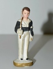 -RARE STATUETTE FIGURINE COMMUNIANT en BISCUIT début XXe Communion Jésus vitrine