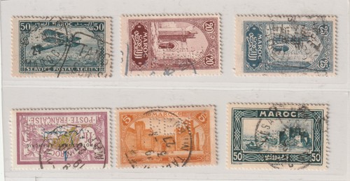 Lot timbres perforés maroc - timbres,