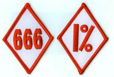 Outlaw Motard Emplacement Cochons Rider Support 81 Mc Thermocollant 2-PATCH Set