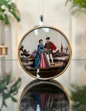 Boîte à Dragées Bonbons - Laiton Peinture Fixée Sous Verre - Objet de Vitrine