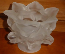 TULIPE PATE DE VERRE EN FORME DE PETALES DE ROSE BLANCHE APPLIQUE LUSTRE LAMPE(2