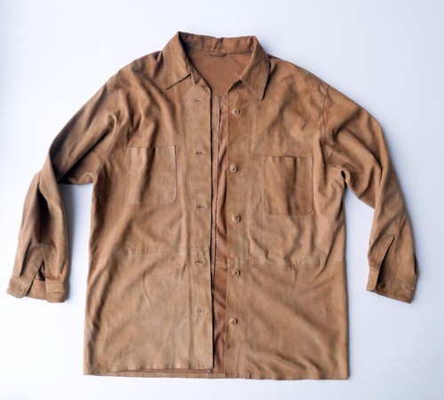 Veste chemise cuir marron - cuir,