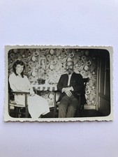 Snapshot Photo originale vintage couple papier peint décor - SB667