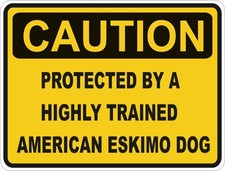 Américain Eskimo Chien Avertissement Autocollant / Haut Résolution Vinyle