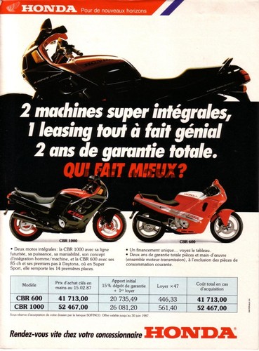 Publicité moto honda cbr - publicité,