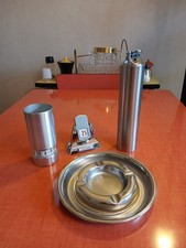 Vintage, space age ensemble de bureau  70 tout inox, super sympa