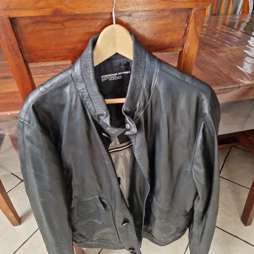 Veste cuir porsche - cuir, noir