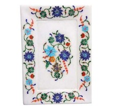 Marbre Plaque Décorative Demi Précieux Pierres Floral Incrustation Art Handmade