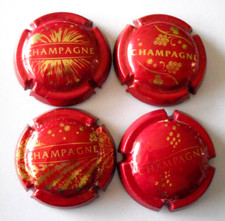 série des 4 capsules de champagne Génériques rouge et or   n°764g.765g.766g.767g