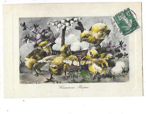 Old postcard happy easter - postcard,