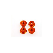 Hiro Seiko Écrou De Roue Alliage Denté 4Mm [Orange] (4 Pcs) / HS-69596