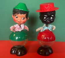 JOUETS ANCIENS - 2 BONHOMMES CANDYBOX CANDY CONTAINER - WESTERN GERMANY 1950/70