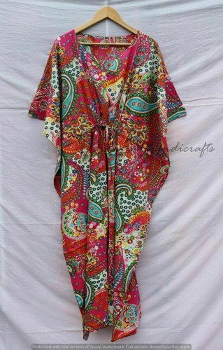 Robe caftan longue rose