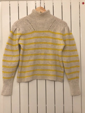 Isabel MARANT T 40 Pull Georgia Alpaga laine marinière Manches ballon NEUF