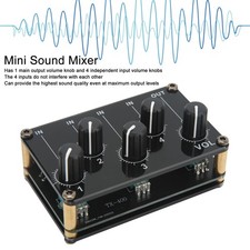 Audio Mixer 4 Input 1 Output Mini Sound Board Console Passive Stereo Audio Mixer