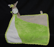 Peluche doudou cheval âne INWARE Gmbh mouchoir vert beige rayures 11 cm TTBE