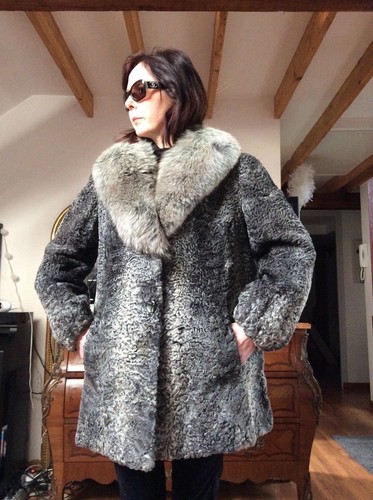 Fourrure jacket astrakan grey - jacket,