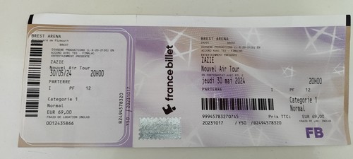 Billet concert zazie nouvel - billet,