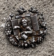 broche art nouveau métal