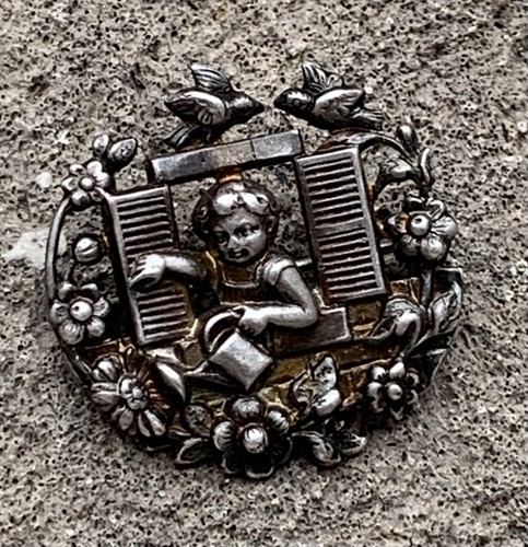 Broche art nouveau métal - art,