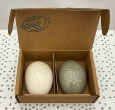 Les Galets de Nice duo salière/poivrière céramique gris/blanc 7,5 x 6 cm env