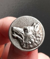L02K03 tête de loup argenté 22mm bouton de vénerie de chasse d'uniforme 