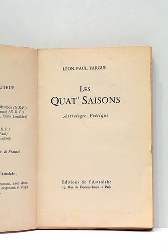 Livre ancien fargue - livre, les
