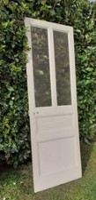 Porte communication vitrée translucide H233,5xL84,5 ancienne XX° old glass door