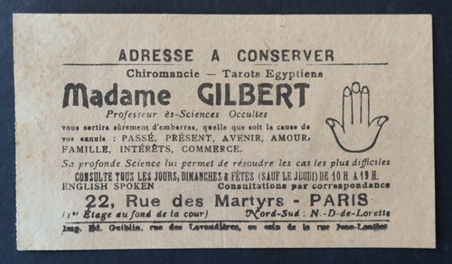 Carte visite madame guilbert - carte,