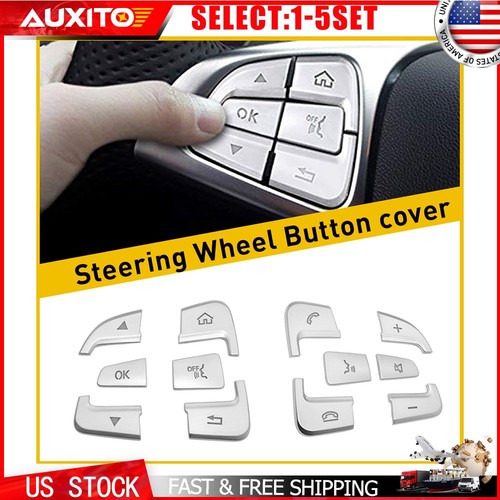 Chrome steering wheel button - wheel,