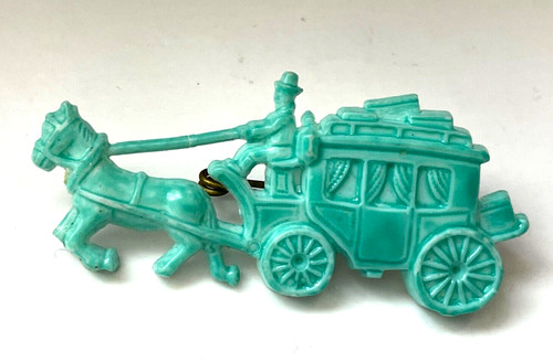 Broche vintage carrosse cheval - vintage,