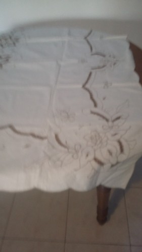 Ancienne nappe blanc casse - nappe,